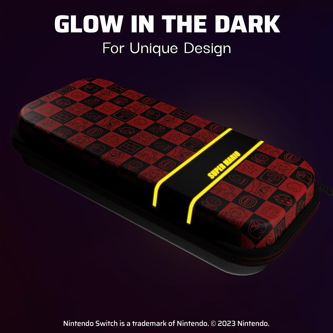 Étui de voyage PDP Plus GLOW Super Icon Étui de voyage Nintendo Switch Étui de voyage PDP Plus GLOW Super Icon Étui de voyage Nintendo Switch